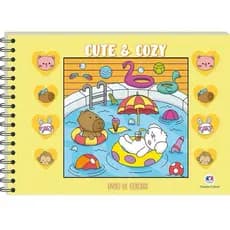 Livro de Colorir Amarelo Cute and Cozy Capa Dura