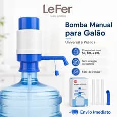 Bomba Manual Galão de Água 10L 20L Universal com Bico Antirrespingo e Tampa Higiênica