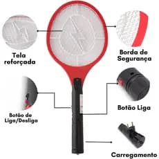 Raquete Eletrica Mata Mosquito 110V 220V