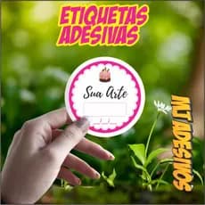 150 Etiquetas Adesivas 4x4 Personalizados Vinil Prova d'agua