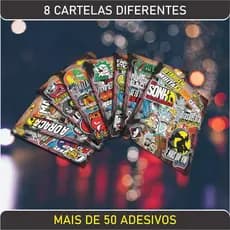 Kit com 8 Cartelas de Adesivos Automotivos | Carro Moto Caminhão Bike Cross