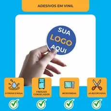 1000 adesivos 3x3cm