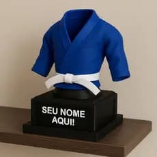 Troféu Kimono Jiu-Jitsu Personalizado 18cm – Presente para Lutadores de Jiu-Jitsu karatê Judô