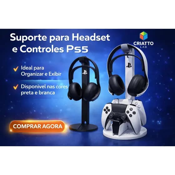 Suporte Vertical Exclusivo para Pulse Elite com suporte p/ Base para Carregador DualSense PS5