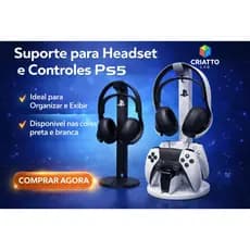 Suporte Vertical Exclusivo para Pulse Elite com suporte p/ Base para Carregador DualSense PS5