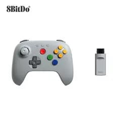 Controlador 8BitDo N64 2.4G Para Console N64 , Analógico 3D E Windows (Cinza) Hall Effect Joystick Gamepad