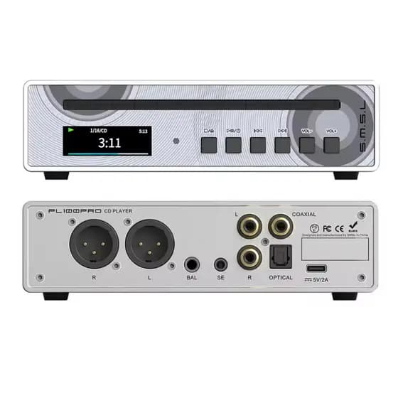 SMSL PL100 Pro CD Player Multi-Função DAC Chips Suporta Reprodução MQA Lossless 4.4mm XLR Balanceado