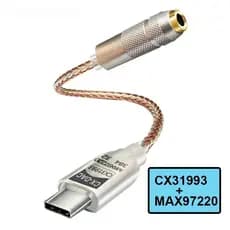 Amplificador De Áudio Digital CX31993 MAX97220 Dual Chip Tipo c-3.5mm AMP HiFi Adaptador PCM Fone De Ouvido DAC Suporte Mic