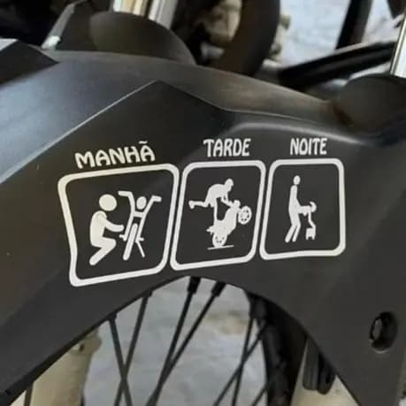 Adesivo Manha Tarde Noite Para Motos e Capacete Sticker Motoqueiro Engaçado