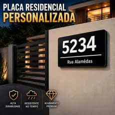 Placa Número Residência Casa Personalizada ACM | Nome da Rua | Alta Durabilidade