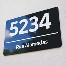 Placa Residencial Personalizada ACM 25x15 | Número Casa + Nome da Rua | Placa Endereço Moderna Comercial.