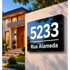 Placa Residencial Número Casa Personalizada Endereço Empresa Moderna