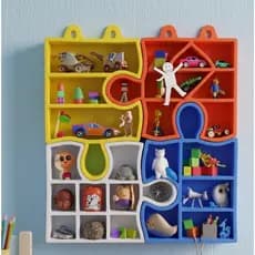 Nicho Prateleira Quebra-Cabeça 3D Modular - Kit 4 Peças - Decoração Infantil - Premium Instalação Sem Furos