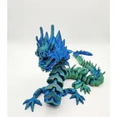 Dragão Articulado Flexível 68cm Bicolor Decorativo Gamer Colecionável Sensorial Envio Imediato