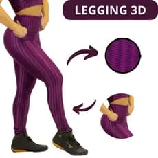 Kit 2 Calca Legging 3D Calça De Cintura Alta Legging Fitness de Academia Calça Leg Feminina