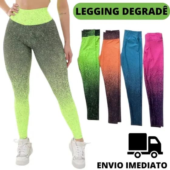 Calca Legging Degrade Calça de Academia Com Cintura Alta Calça Feminina Leg Degrade Calça Legging Duas cores