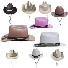 Chapéu Country Cowboy Infantil E.V.A - Rosa, Preto, Marrom, Branco e Vermelho - Festas, Rodeio e Mesversário