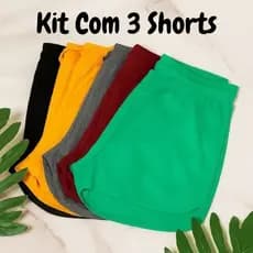 Kit Short Feminino 3 Shortinho Básico Feminino / Chorte Feminino Shorts Casual, Shorte Canelado