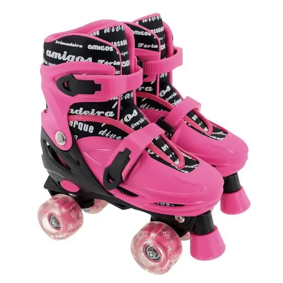 Patins Judy Adventure Rosa Com Luz Infantil Samba