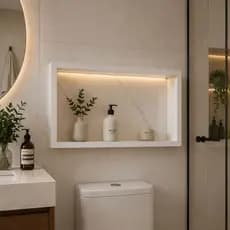 Nicho de Porcelanato 60x30cm para Banheiro | Embutir na Parede | Porta Shampoo | Envio Imediato