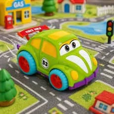 Carrinho De Brinquedo Fuka Bala Equipado Old Car Baby Na Solapa Colorido