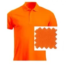 Camiseta laranja com gola Polo lisa, sem estampa