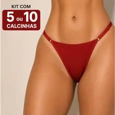 Kit Calcinhas Femininas Tanga Microfibra Com Regulagem Lateral 5 ou 10 Peças