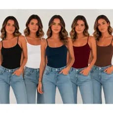 Blusinha Feminina Alcinha Suplex Básica Confortável Regata Ajustável Segunda Pele -- Linha Premium ---