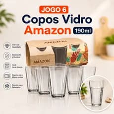 Jogo De Copos De Vidro Com 6 peças / Zumba/ Nature/ Americano/ Amazon/ Batuque/ Laguna/Maracatu