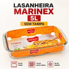LASANHEIRA MARINEX VIDRO 5L SEM TAMPA TRAVESSA VIDRO FORNO ENVIO IMEDIATO