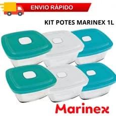 KIT POTES MARINEX FACILITA VAP COM TAMPA PLÁSTICA VIDRO TEMPERADO