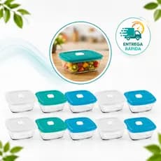 Jogo Potes Marinex Facilita Vap 500ml Vidro Temperado 3/6 e 10 Unidades