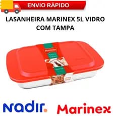LASANHEIRA MARINEX 5L TRAVESSA FORNO COM E SEM TAMPA - 2 UNIDADES