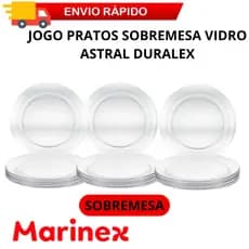 Jogo Pratos Sobremesa Vidro Astral Duralex Temperado Transparente