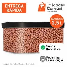 Pote Hermético Linha Modulus 150 de 2,5 L com Tampa Vedação da Helsim — Arroz, Feijão, Massas e Mais