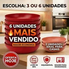 Prato Fundo 1200ml BPA Free | Plástico Resistente Microondas Lava-Louças | Kit 3 ou 6 Unid Coloridas