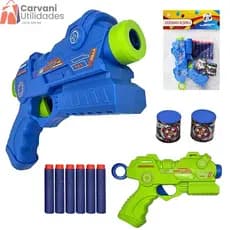 Lançador de Dardos de Espuma Infantil 6 Dardos + 2 Alvos | Pistola de Brinquedo