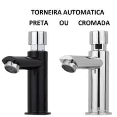 Torneira Para Banheiro automática lavatório Lavabo abs Preta Luxo Temporizadora