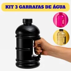 Kit 3x Garrafa de Água 1.8L com Alça 100% Anti-Vazamentos Academia Treino Escola Envio Imediato