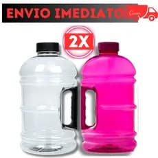 2x Garrafa de água Galão 1.8L Com Alça Academia Cross Fit Funcional esporte ao ar livre Treino