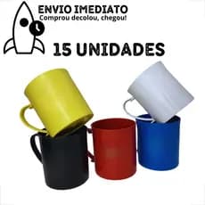 Kit 15  Canecas 400ml de Plástico P/ Festas Crianças Merenda Cantina Escola