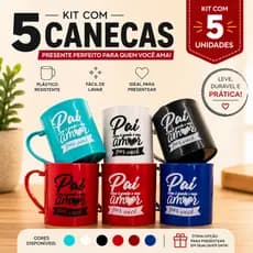 Kit 5 Caneca Personalizada - Dia dos Pais