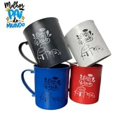 Kit 5 Canecas personalizadas plástico Duro alta qualidade Dia dos Pais Pai tema Flork