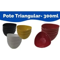 Tigela Cumbuca Bowl Pote Plástico Triangular  - 300ml