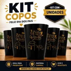 Kit Copos Personalizados Dia dos Pais 450ml Presente Criativo Copo Plástico Reutilizável