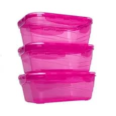 Kit 3 Potes Plástico Multiuso 1L Lp House