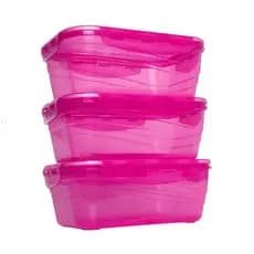 Kit 3 Potes 1,5L Herméticos Plástico Lp House