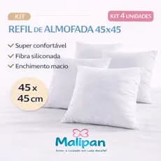 Almofada de Silicone 4 Unidades Enchimento Refil Tamanho 0,45 x 0,45 cm