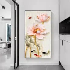 Quadro Decorativo Flores Abstrato Moderno Premium Grande 60x80 ou 70x90 Para Sala QUarto Hall Escritório Cozinha