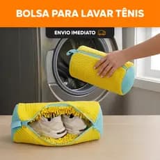 Kit Saco para Lavar Tênis Sapato na Máquina Bolsa com Zíper Lavanderia Malha Anti Deformação Lavagem